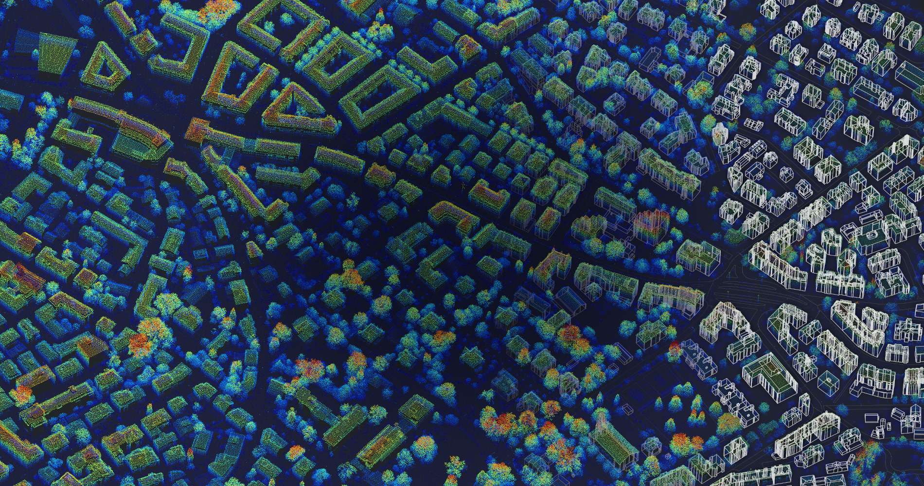 LiDAR point cloud transformed into 3D building models using LIS Pro 3D